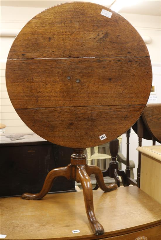 A George III oak tripod table W.75cm